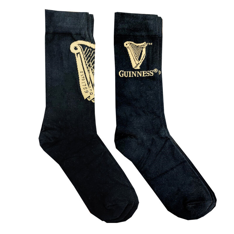 Official Guinness Harp Designed 2 Pack Socks In Guinness Can, Black Colour